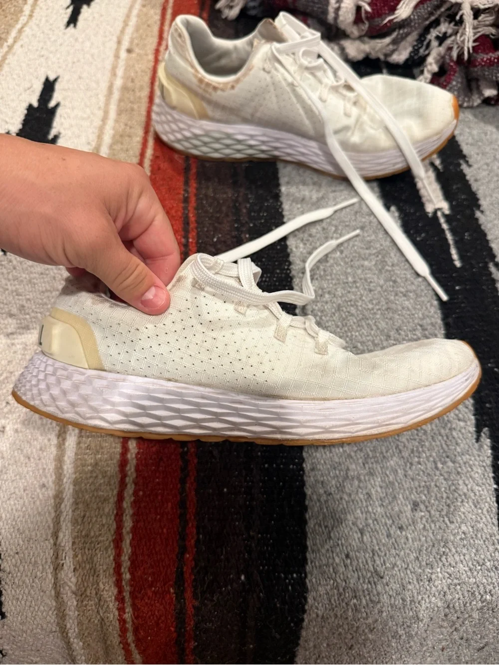 NOBULL Women's White Training Sneakers with Orange Toe Accent